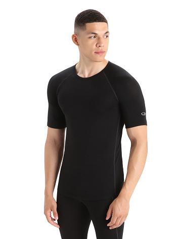 Base Layers Icebreaker BodyfitZone™ Merino 150 Zone Corta Sleeve Crewe Thermal Top Homme Noir | FR 1334ILHS